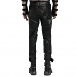 Studded Punk Leather Pants for Men with Mesh Inserts Studded Punk Leather Pants for Men with Mesh Inserts